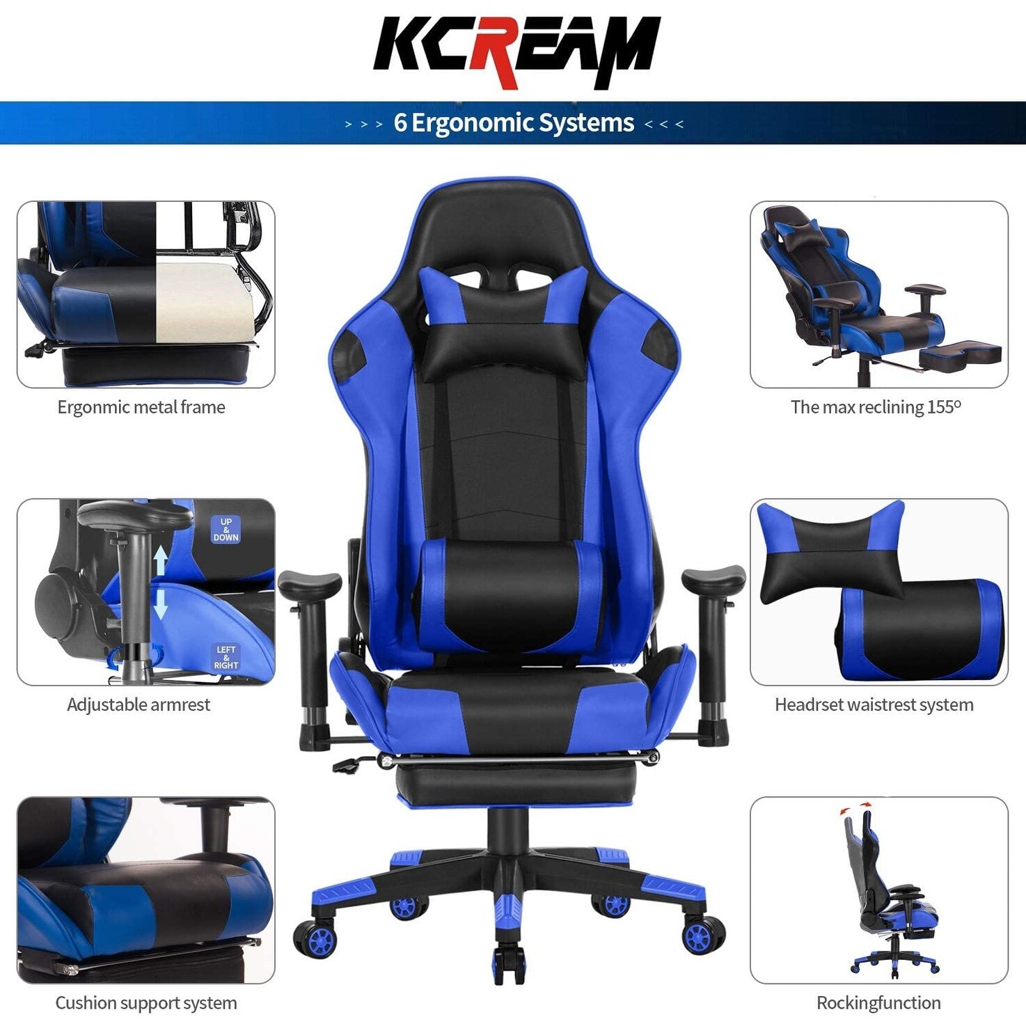 E Sports Swivel Gaming Chair Racing Style Ergonomic High Back Computer Chair Overstock 32407052