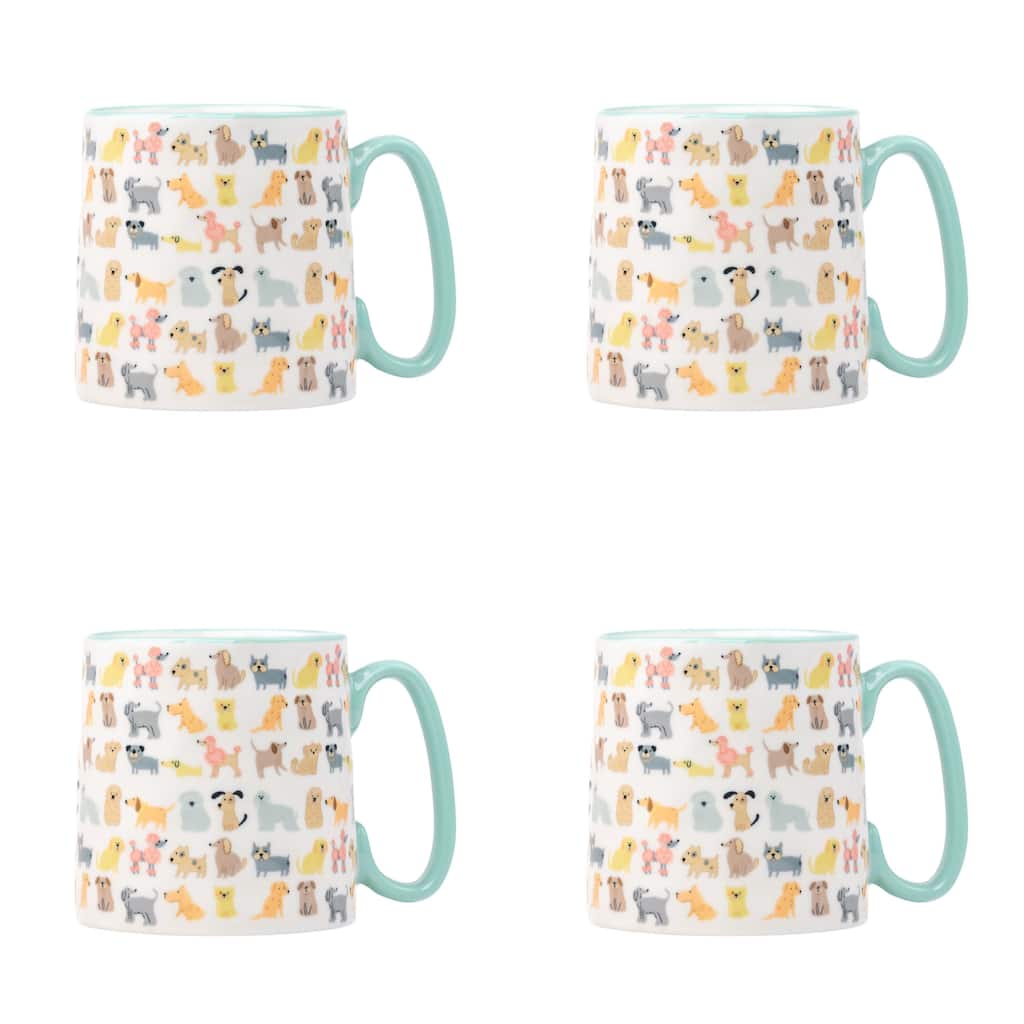 10 Strawberry Street Bella Animal Mugs, Set of 4