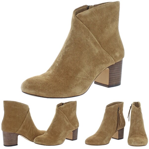Brown suede block heel boots clearance
