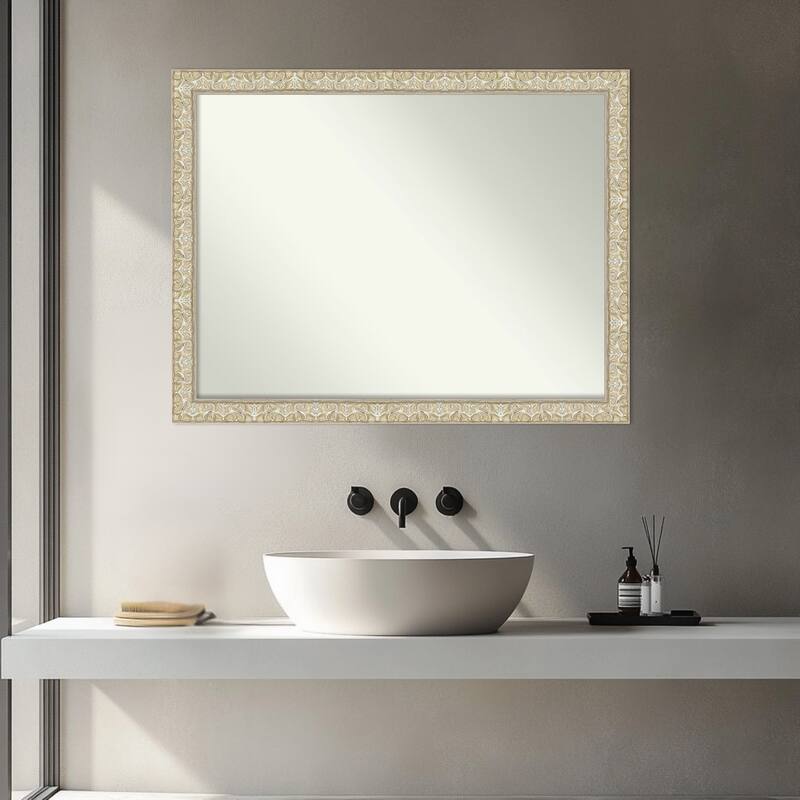 Lila Non-Beveled Wood Framed Bathroom Vanity Wall Mirror