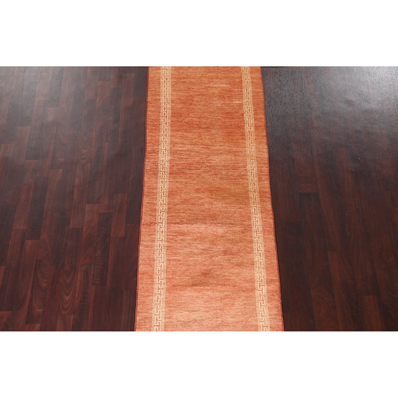 Gabbeh Kashkoli Wool Runner Rug Hand-knotted Oriental Hallway Carpet - 2'8" x 9'3"