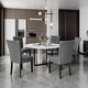 preview thumbnail 15 of 32, Faux Leather Dining Chairs Or Round Glass Dining Table