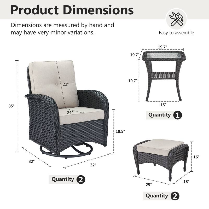 Gymojoy Premium Wicker Patio Furniture Set - Ultimate Comfort & Weather-Resistant Design