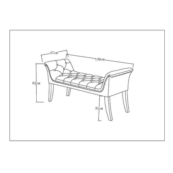 Imperial Tufted Bench With Armrest (Black)