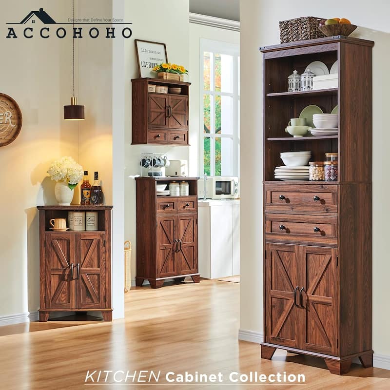72" Tall Bathroom Storage Cabinet, Farmhouse Storage Cabinet