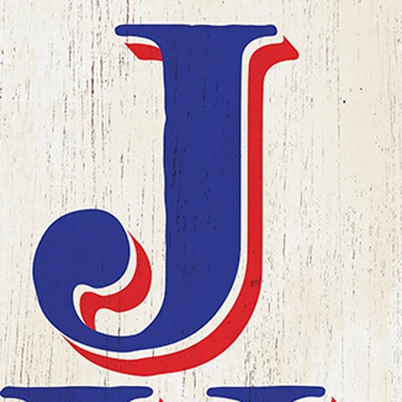HomeRoots 36" Red White And Blue Solid Wood Happy July 4th July Fourth Fireworks Porch Sign