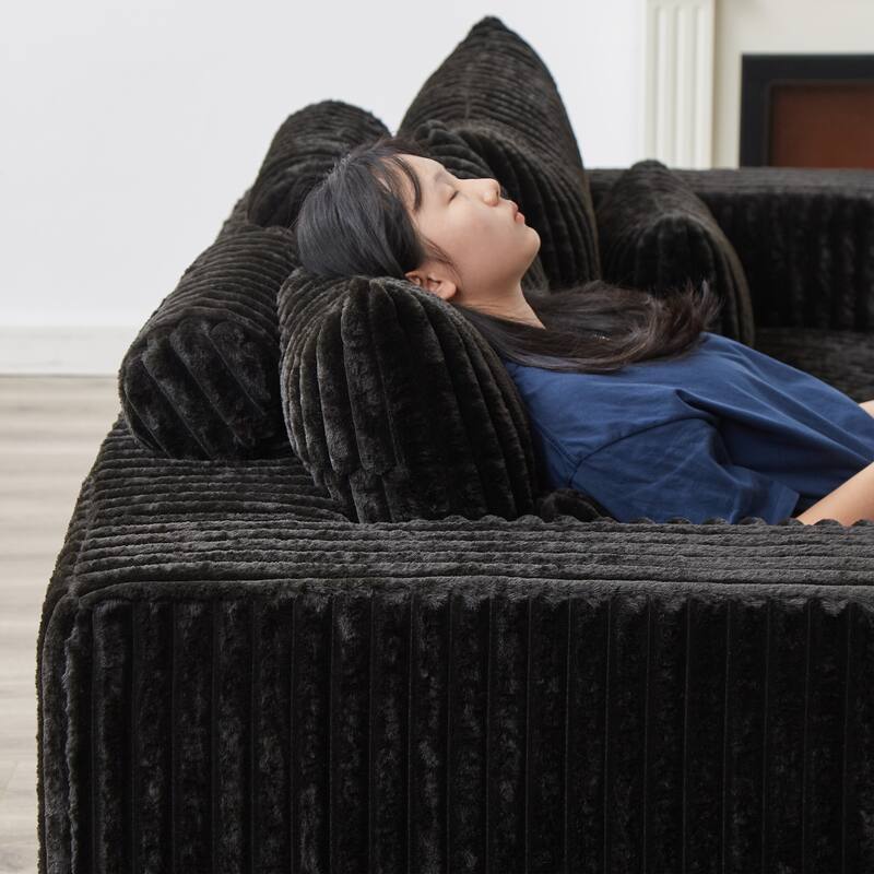 Oversized 87" Modular Sectional Lounge Chaise with 2 Ottoman