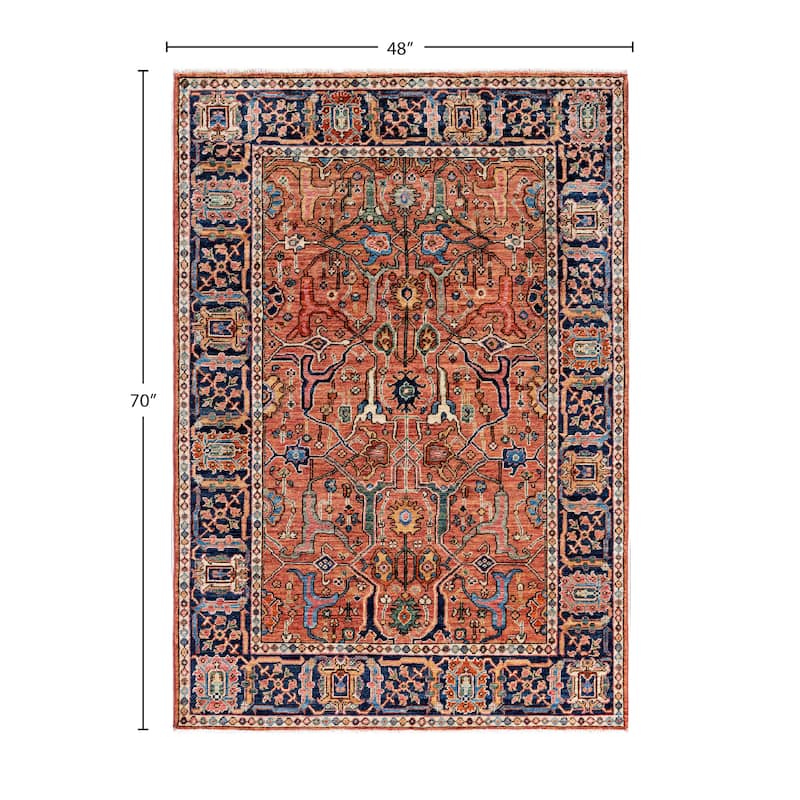 Serapi One-of-a-Kind Hand-Knotted Area Rug - Pink - 4' 0" x 5' 10"