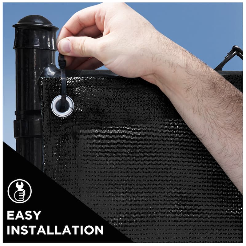 Boen Privacy Netting Black 6' x 100', w/ Reinforced Grommets