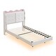 preview thumbnail 46 of 55, Upholstered Platform Bed Frame with LED Light Bar and USB