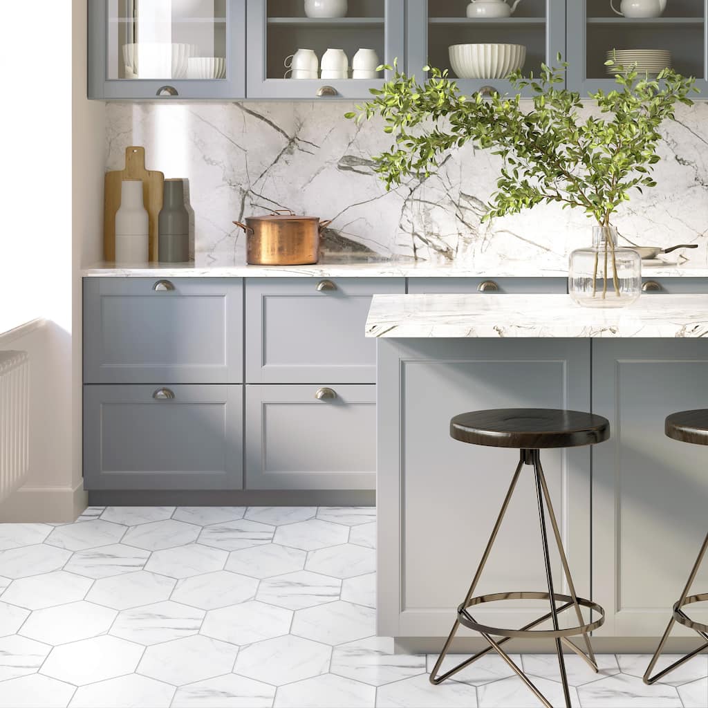 Merola Tile BioTech Hex Venato 11" x 13" Porcelain Floor and Wall Tile