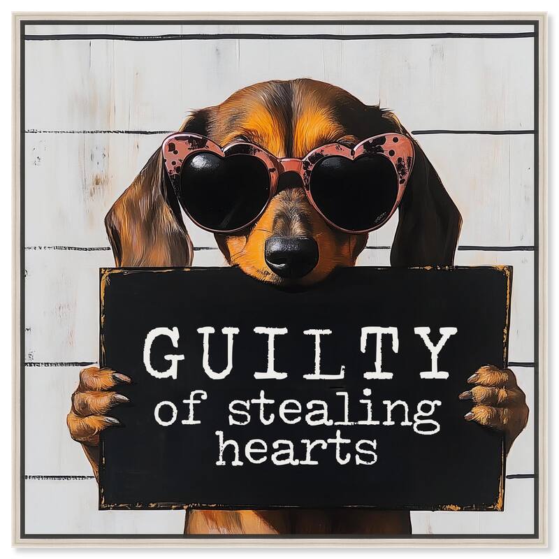 Guilty of Stealing Hearts Canvas by Art Remedy - Silver - 30" x 30"