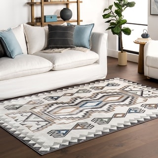 Nuloom Brinley SpinClean Geometric Machine Washable Area Rug