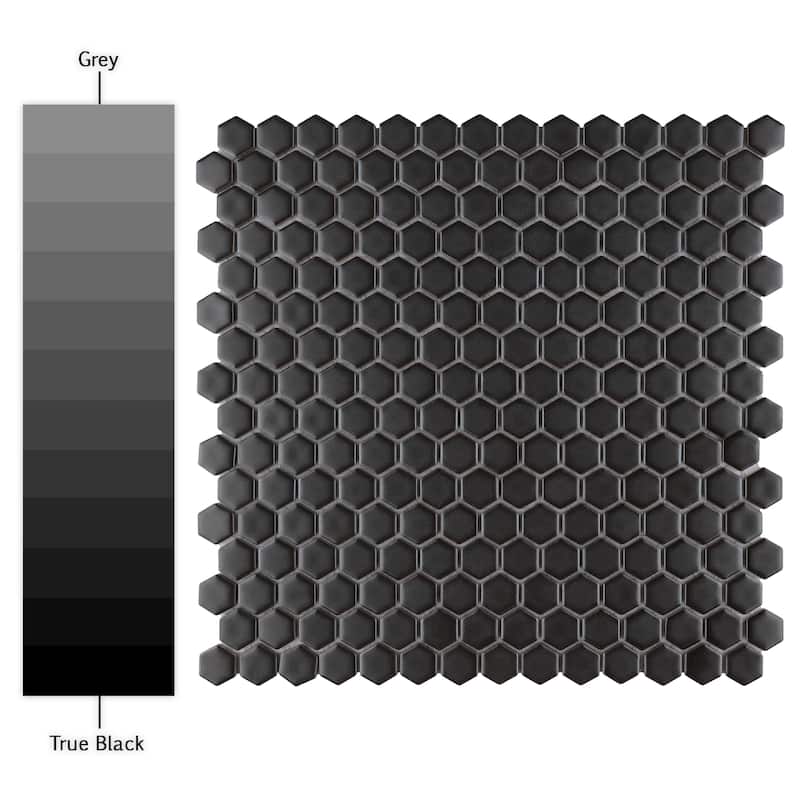 Merola Tile Colmena Hex Gunmetal 11-1/2" x 11-5/8" Porcelain Mosaic Floor and Wall Tile