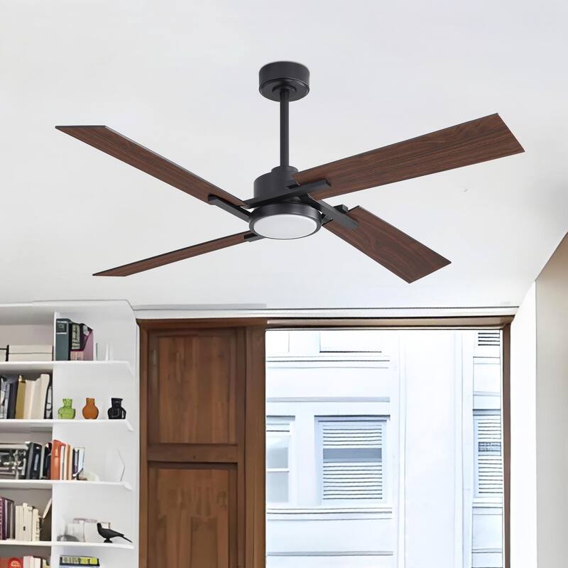 GetLedel 72" Large Modern LED Ceiling Fan with Remote Control and Light Kit - Black