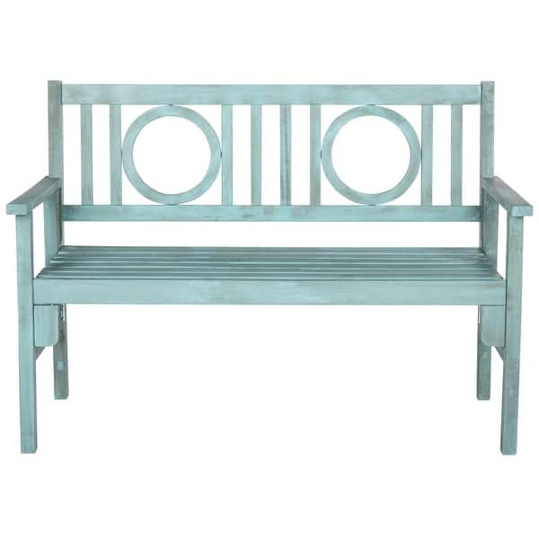 slide 2 of 6, SAFAVIEH Outdoor Living Piedmont Beach House Blue Folding Bench - 48.4" x 23.6" x 34.7" Beach House Blu