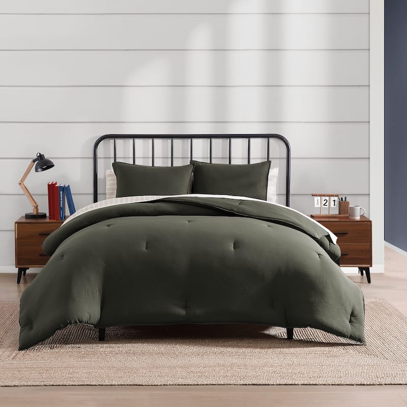 Tommy Hilfiger Solid Reversible Comforter Bonus Set