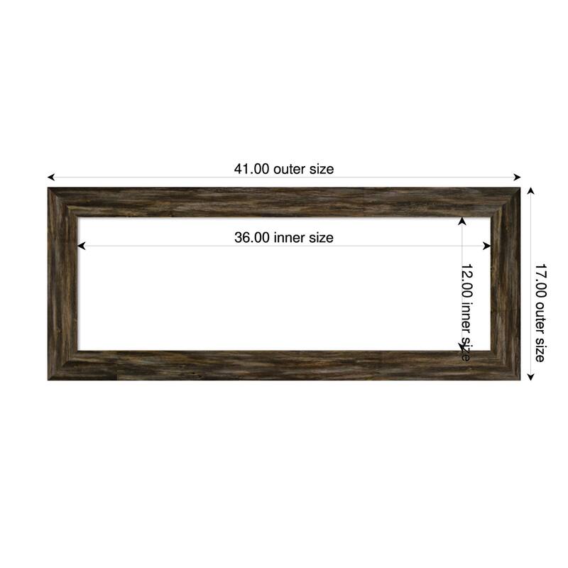 Amanti Art Fencepost Brown Narrow Framed Dry Erase Magnetic Board - 41 x 17 in - Fencepost Brown Narrow