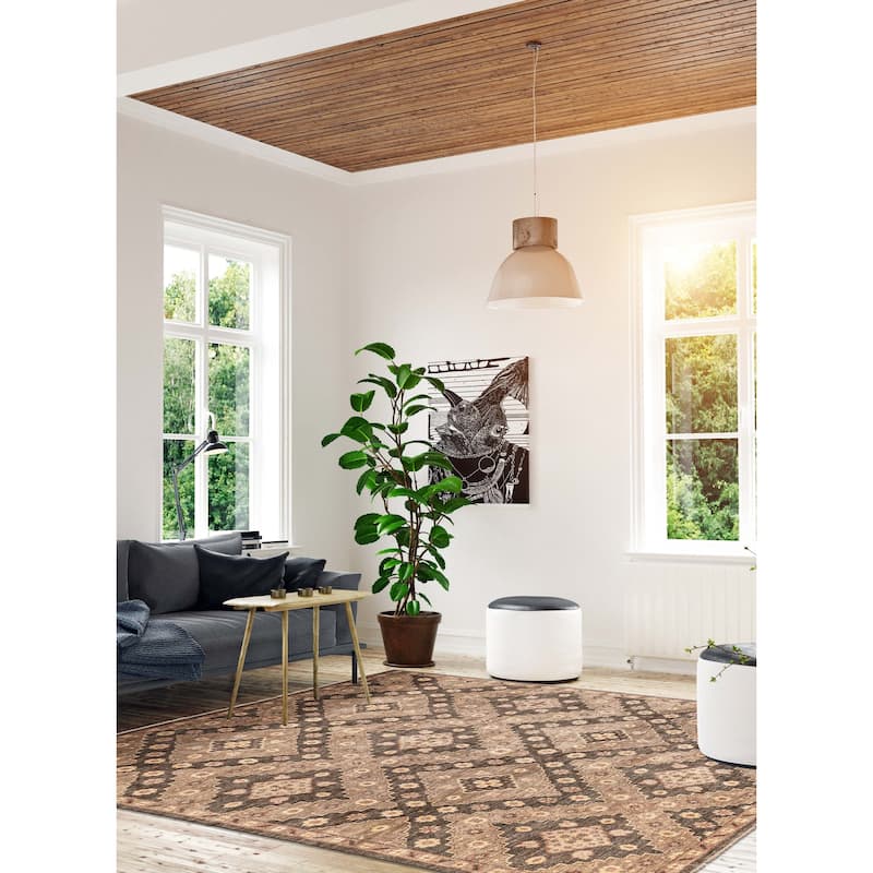ECARPETGALLERY Hand-knotted Jules Serapi Brown, Taupe Wool Rug - 8'2 x 10'2
