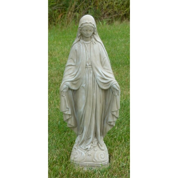 25” Rust Finish Virgin Mary Outdoor Patio Statue - N/A