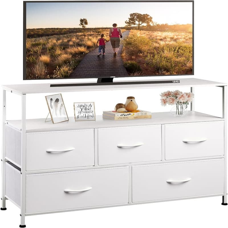 Dresser TV Stand - 11.8"D x 39.4"W x 30.7"H - White