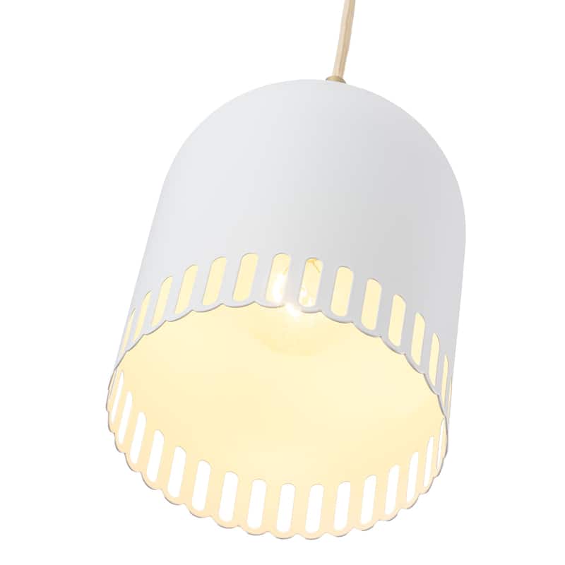 Modern 2-in-1 Dome Pendant or Flush Mount Light Openwork Iron Shade