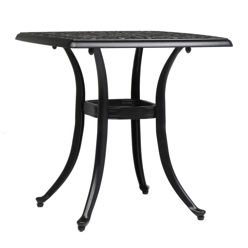 Patio 21" Cast Aluminum Dining Table with Umbrella Hole