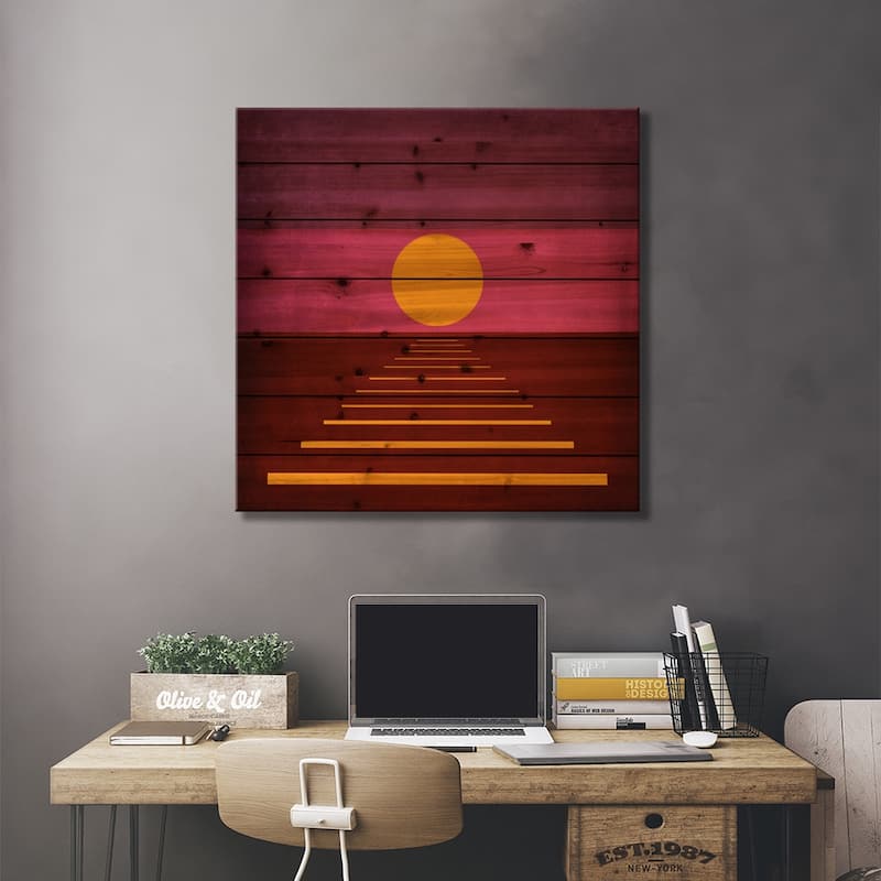 Minimal Landscape XIV Print On Wood by Marco Gonzalez - Multi-Color