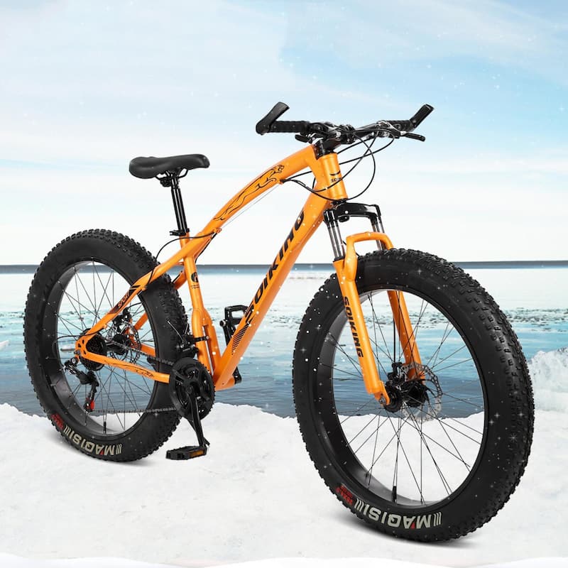 26" Mountain Bike Wheel MTB 21 Speed Adult Bicycle Folding Bike Black & Sliver E