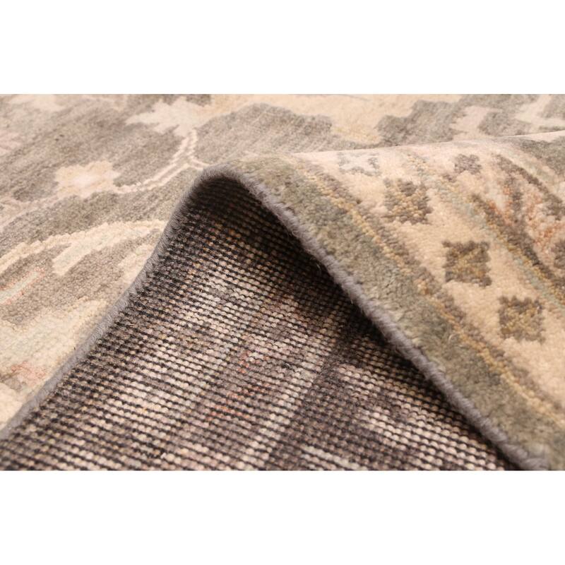 ECARPETGALLERY Hand-knotted Modern Oushak Dark Grey Wool Rug - 10'0 x 13'11