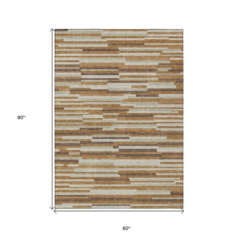 HomeRoots Striped Transitional Rectangle Outdoor Rug