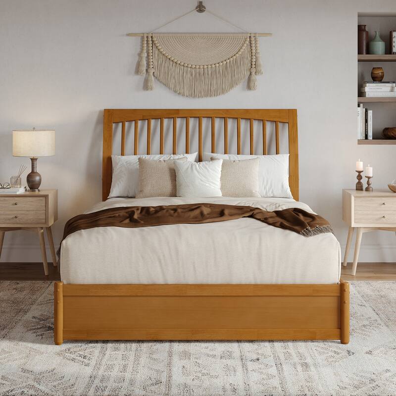 Roslyn Platform Bed with Panel Footboard and Storage Drawers