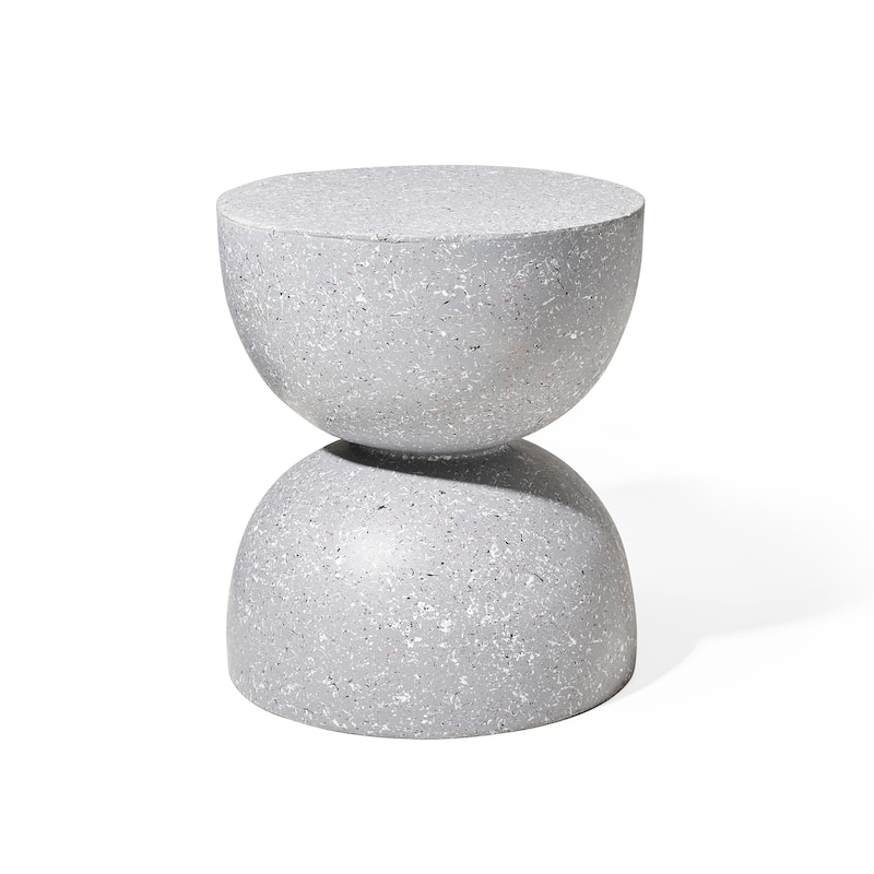 Glitzhome 18"H Modern MGO Faux Terrazzo Garden Stool Planter Stand - 15.75"L X 15.75"W X 17.75"H