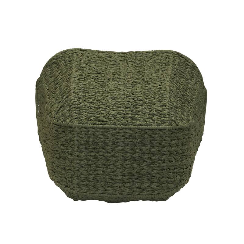 Household Essentials Woven Paper Rope Storage Basket with Handles