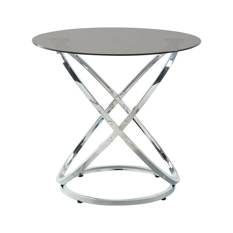 Modern Luxury 3-piece Occasional Table Set Chrome Finish Metal Cocktail Table End Tables Tempered Glass Top - Glass - Chrome