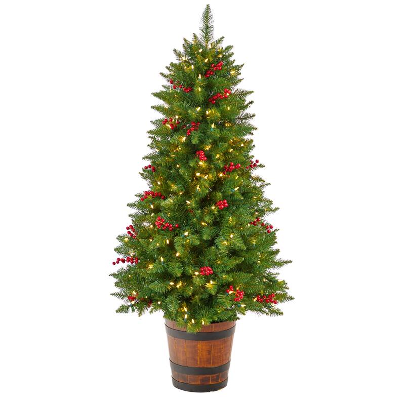 5' Colorado Aspen Pre-Lit Porch Christmas Tree with 200 LED lights - 60