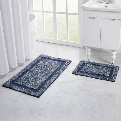 Heathered Hotel 2-Piece Microfiber Bath Rug Set