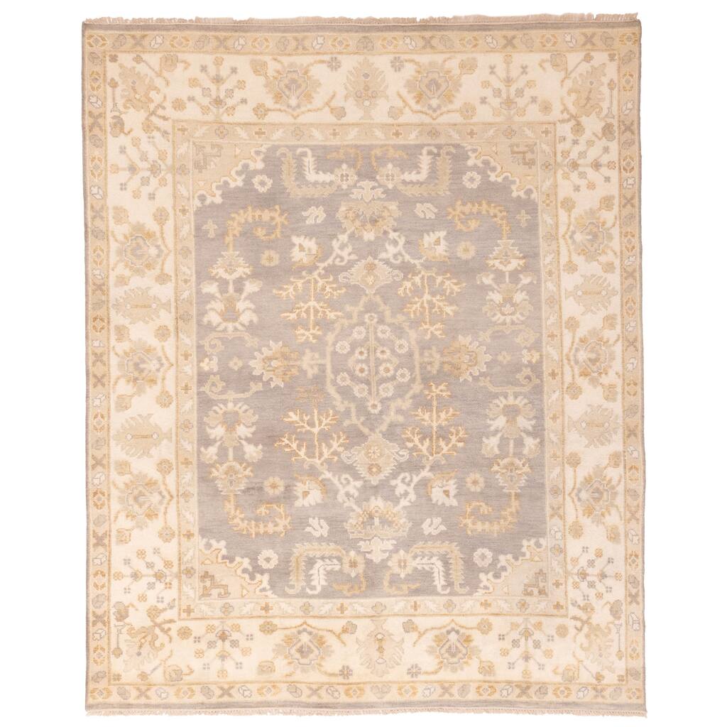 ECARPETGALLERY Hand-knotted Royal Oushak Grey Wool Rug - 8'1 x 9'8