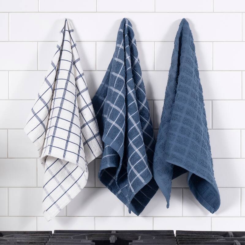 Ritz 3-Pack Terry Check Kitchen Towel and 6-Pack Terry Check Dish Cloth Set