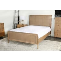 Stevie Sand Wash and Natural Cane Upholstered Panel Bed - On Sale - Bed ...