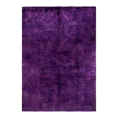 Contemporary Overdyed Wool Hand Knotted Area Rug - 9' 0" x 12' 5"