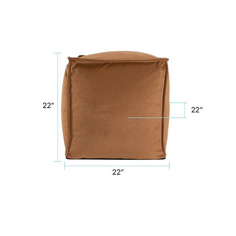 Qiviut Brown Square Pouf