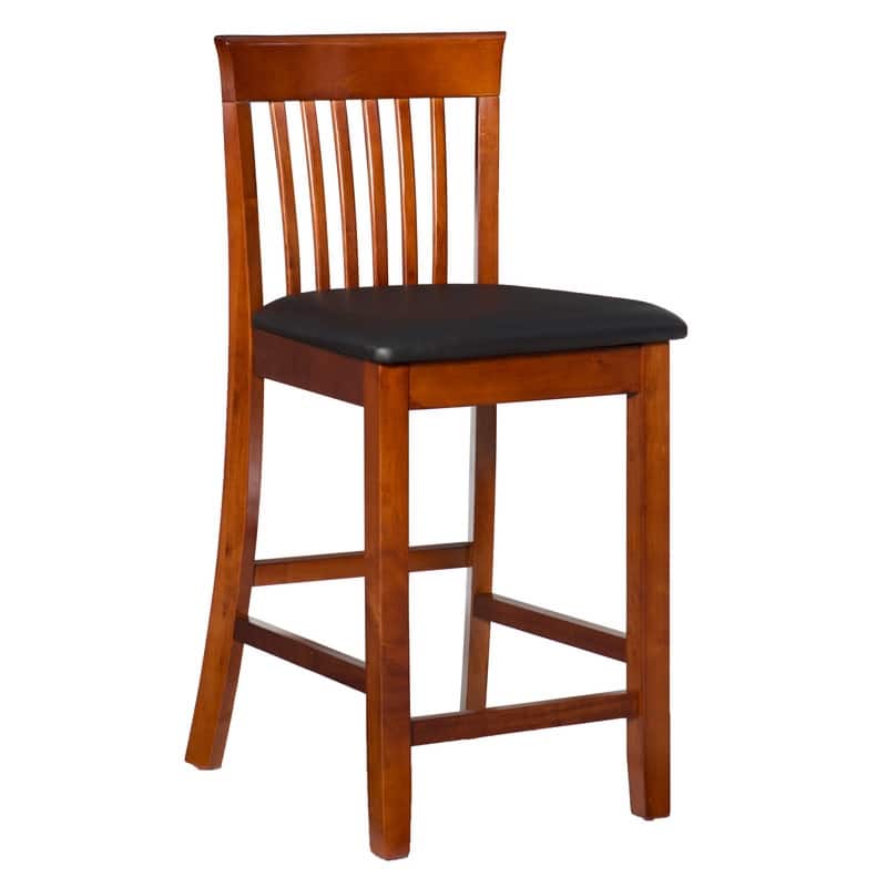Linon Floresti Dark Cherry Mission-back Counter Stool - N/A - Brown - Counter Height
