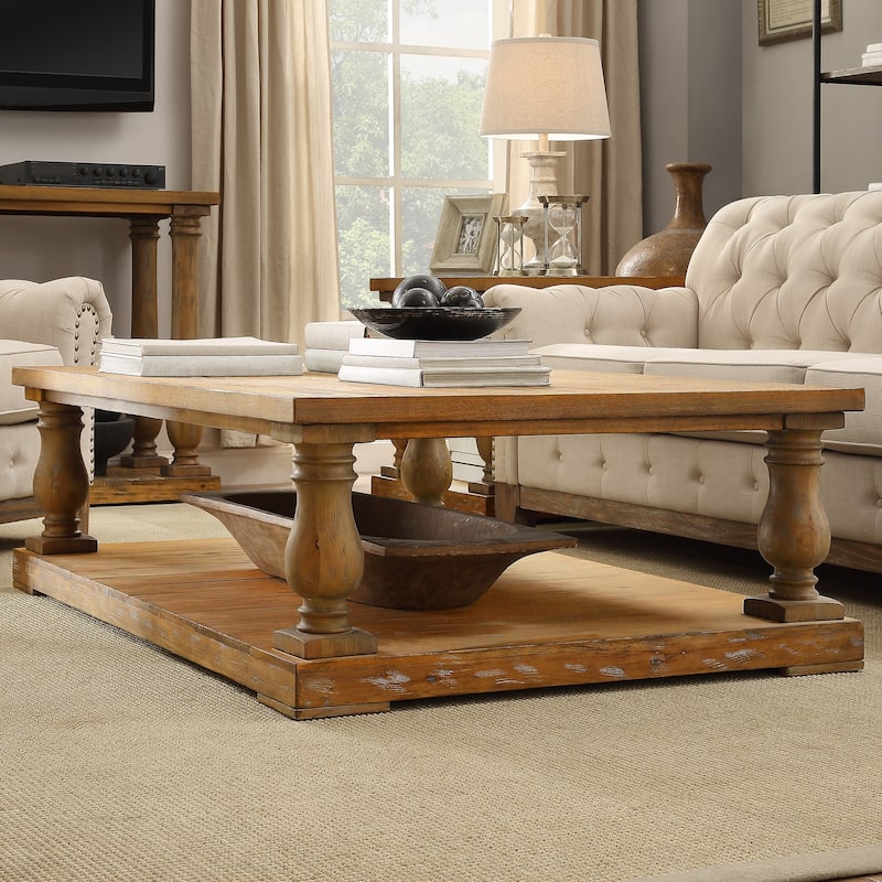 Edmaire Rustic Baluster 60-inch Coffee Table by iNSPIRE Q Artisan