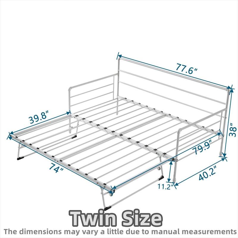 Twin Daybed with Trundle,Day Bed with Trundle Bed Twin,Pop Up Trundle Bed