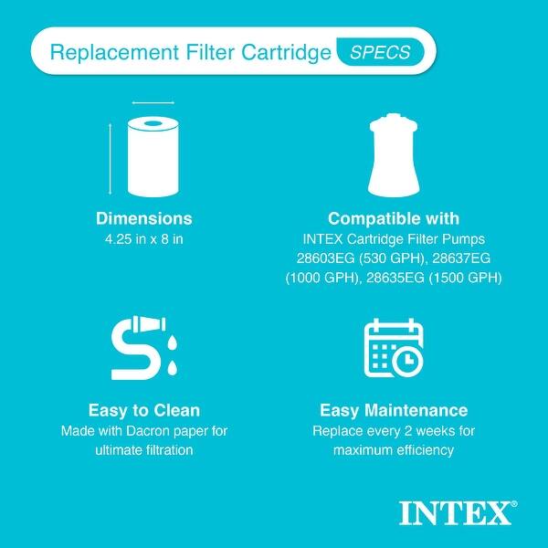 Intex Easy Set Type B Replacement Filter Cartridge For Above Ground