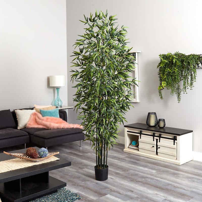 7Ft Faux Bamboo Tree - Realistic Green Tropical Decor for Home Office Living Room - 7ft.