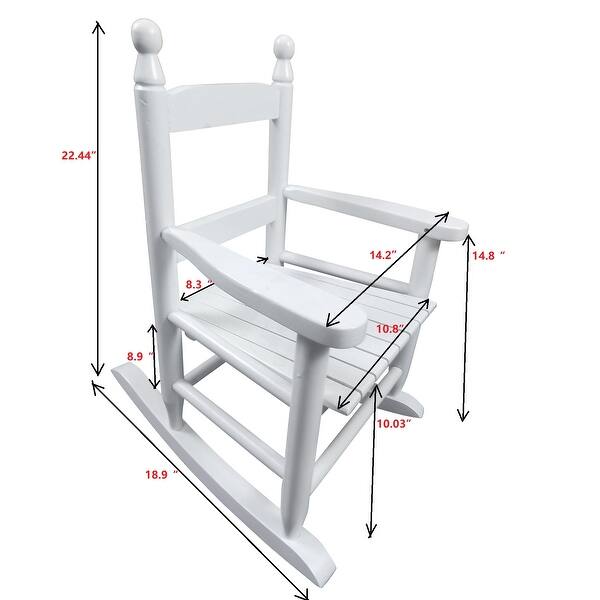 dimension image slide 4 of 7, Sturdy Rocking Chair Indoor and Outdoor -Suitable For Kids - 14.2” L x 18.9” W x 22.44” H