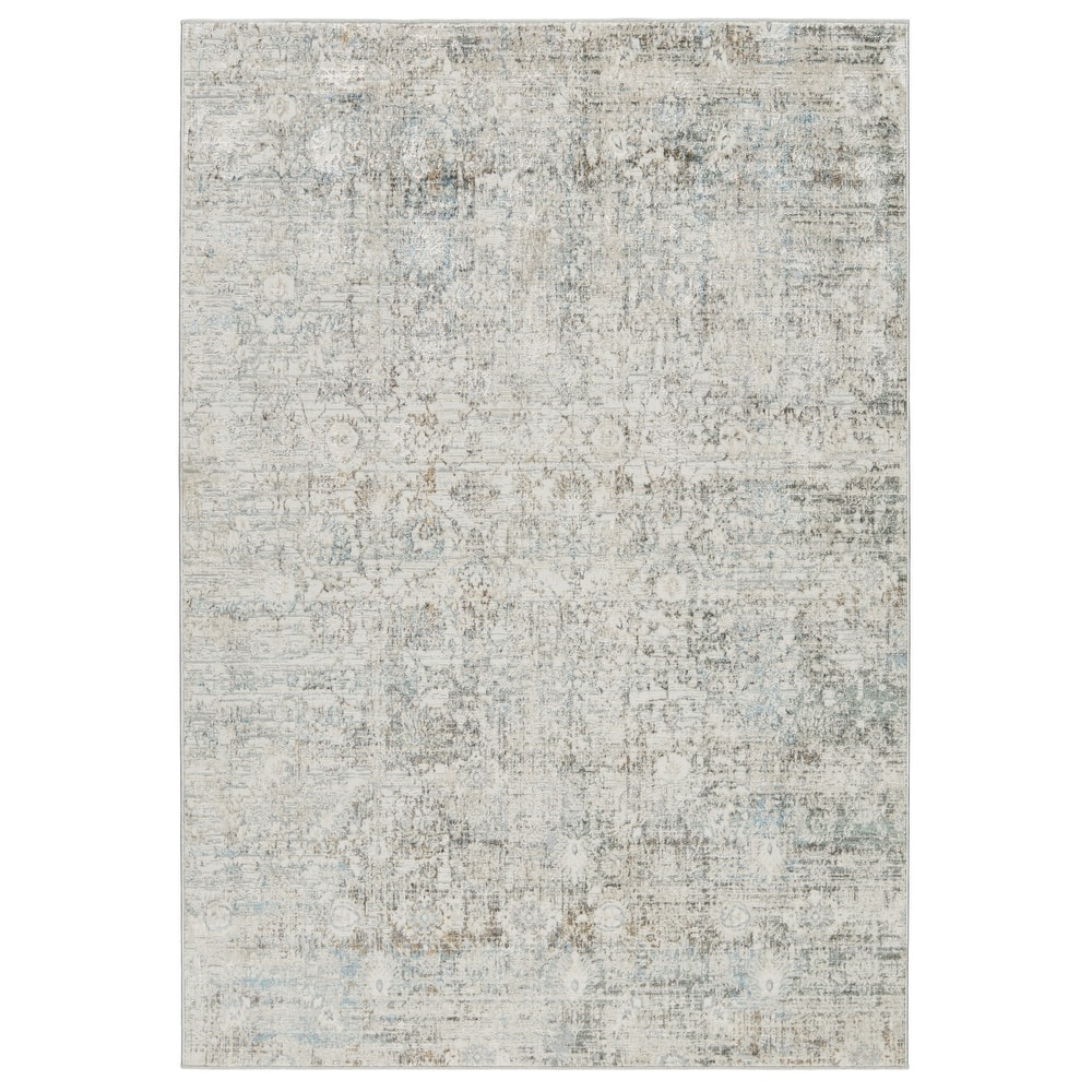 Kenrick Floral Gray/ Light Blue Area Rug