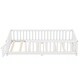 preview thumbnail 21 of 39, Twin Size Pine Wood Floor Bed with Safety Guardrails and Door for Kids